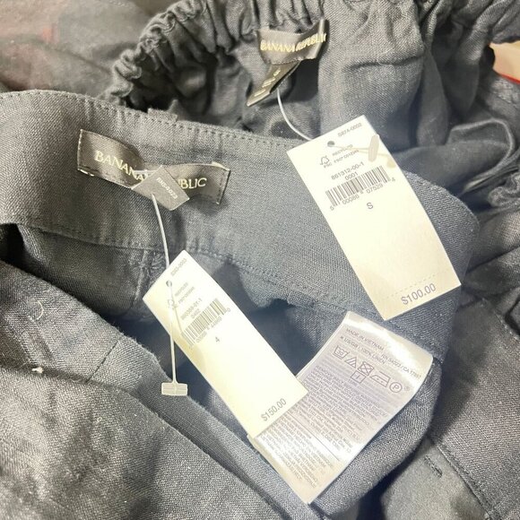 Banana Republic Meridian Black  Linen Pant with Matching Top Size S 4 - Picture 11 of 12